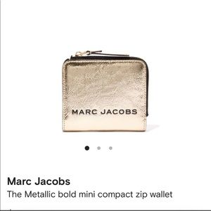 Marc Jacobs Metallic Bold Mini Compact Zip Wallet